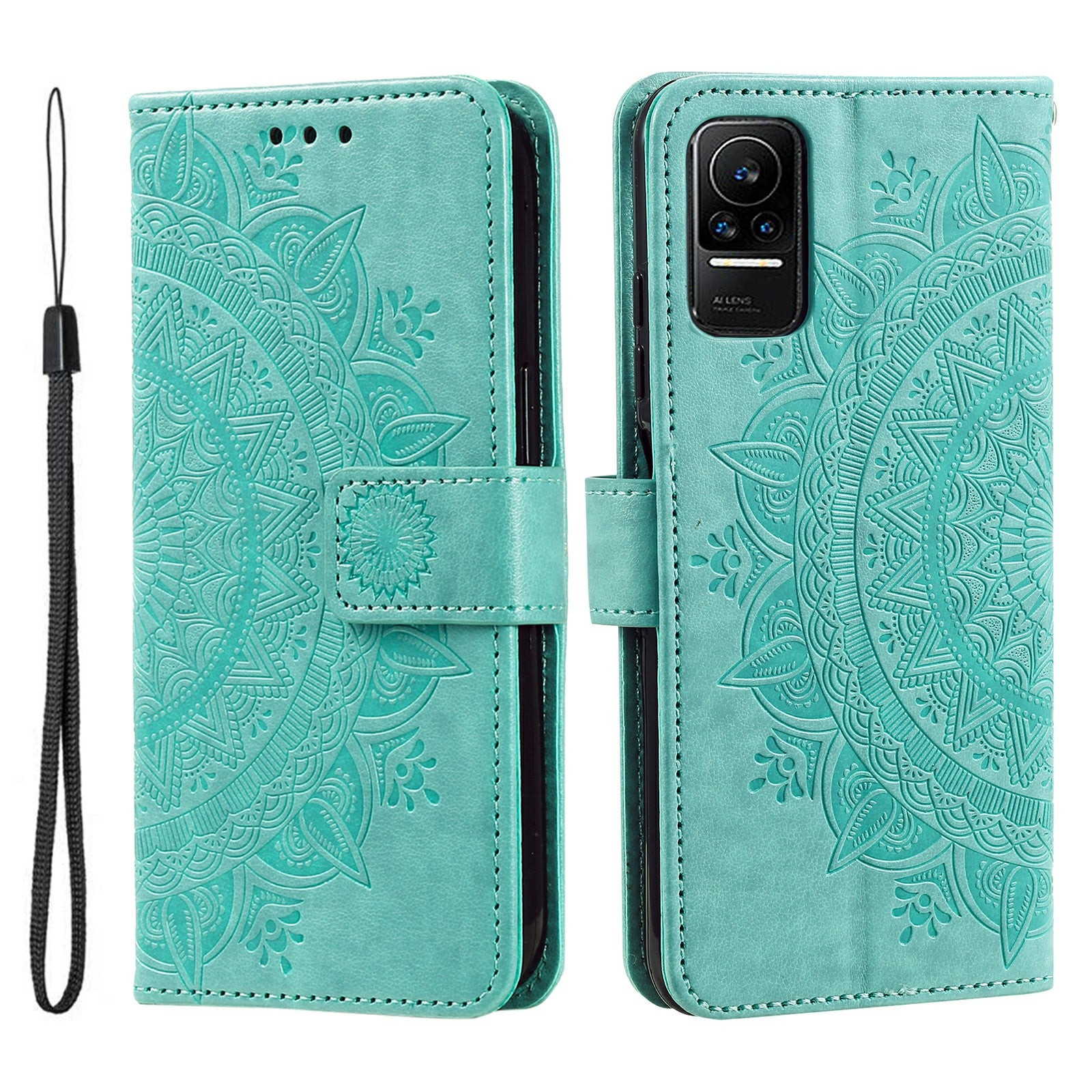For Xiaomi 13 Lite Civi 2 5G Imprinted Mandala Flower Pattern Leather Phone Case Wallet Stand Phone Cover with Strap For Xiaomi 13 Lite Civi 2 5G Imprinted Mandala Flower Pattern Leather Phone Case Wallet Stand Phone Cover with Strap